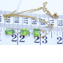 Antique Edwardian Pendant Necklace 18k Gold Peridot Pearls w Appraisal (6891)