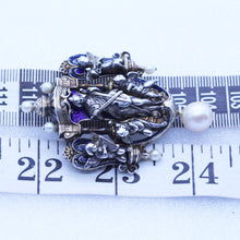 Froment-Meurice Brooch Renaissance Revival Silver Gold Pearl Enamel Unisex (6892)