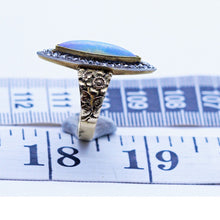 Antique Art Nouveau Ring 8k Gold Platinum Diamonds Opal w Appraisal (6899)