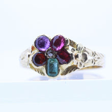 Antique Victorian Acrostic REGARD Ring 18k Gold Gems Romantic w Appraisal (6890)