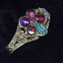 Antique Victorian Acrostic REGARD Ring 18k Gold Gems Romantic w Appraisal (6890)