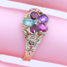 Antique Victorian Acrostic REGARD Ring 18k Gold Gems Romantic w Appraisal (6890)
