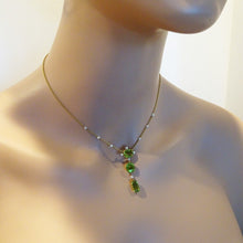 Antique Edwardian Pendant Necklace 18k Gold Peridot Pearls w Appraisal (6891)