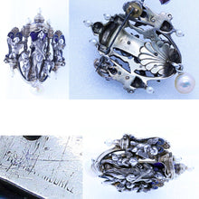 Froment-Meurice Brooch Renaissance Revival Silver Gold Pearl Enamel Unisex (6892)