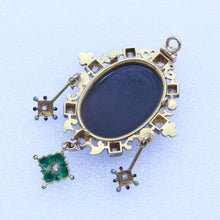 Jules Wiese Antique Pendant Cameo Hercules Lion 18k Gold Diamonds Enamel (6900)