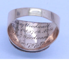 Antique Georgian Memorial Ring Gold Diamonds Enamel Unisex Man Woman (6907)