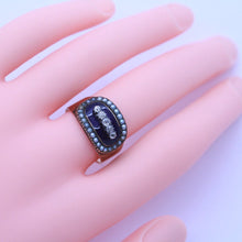 Antique Georgian Memorial Ring Gold Diamonds Enamel Unisex Man Woman (6907)