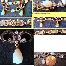 Antique Victorian Opal & Diamond Necklace 18k Gold with Appraisal (3764)