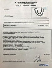 Antique Victorian Opal & Diamond Necklace 18k Gold with Appraisal (3764)