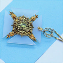 Georgian Necklace Pendant Maltese Cross Gold Cannetille Sapphire Locket (6575)
