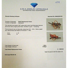 Antique Victorian Brooch 18k Gold Silver Diamonds French Dog Jumping Hoop (6911)