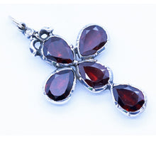 Antique Georgian Cross Pendant Silver Diamonds Garnets Reversible Unisex (6908)