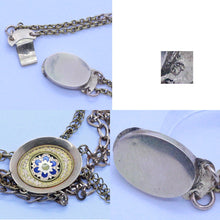 Antique Georgian Necklace 18k Gold Swags Engraved Enamel Plaques French (6895)