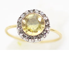 Antique Georgian French Ring 18k Gold Silver Citrine Diamonds c1800 (6234)