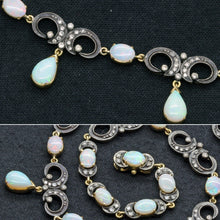 Antique Victorian Opal & Diamond Necklace 18k Gold with Appraisal (3764)