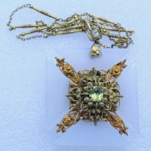 Georgian Necklace Pendant Maltese Cross Gold Cannetille Sapphire Locket (6575)