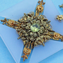 Georgian Necklace Pendant Maltese Cross Gold Cannetille Sapphire Locket (6575)