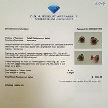 Antique Victorian Earrings Garnets Sapphires 14k Gold w Appraisal (6919)