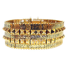 Bracelet Antique Bangle  French Victorian Wide Flat 18k Gold (4713)