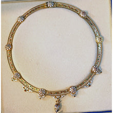 Antique Victorian Necklace Gold Enamel Renaissance Revival Heart Pendant (6248)