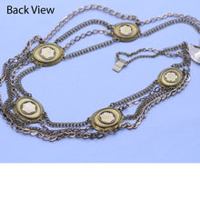 Antique Georgian Necklace 18k Gold Swags Engraved Enamel Plaques French (6895)