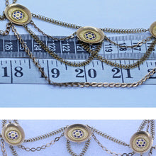 Antique Georgian Necklace 18k Gold Swags Engraved Enamel Plaques French (6895)