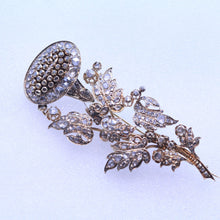 Antique Georgian Brooch Pendant Gold Diamonds Floral En Tremblant (6936)