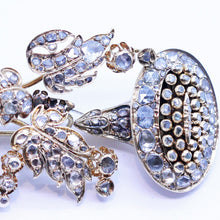 Antique Georgian Brooch Pendant Gold Diamonds Floral En Tremblant (6936)