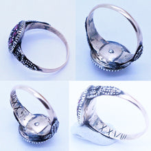 Antique Georgian Ring Diamonds Rubies Gold Silver Target Unisex English (6932)