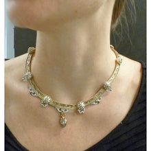 Antique Victorian Necklace Gold Enamel Renaissance Revival Heart Pendant (6248)