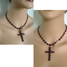 Georgian Necklace Pendant Detachable Cross Crucifix 15k Gold Garnet (6580)