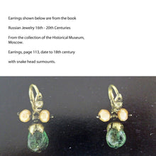 Antique Earrings 14k Gold Enamel Diamonds Ouroboros Snake Day Night Russian(6845)