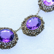Antique Georgian Necklace Gold Amethyst Cannetille Filigree Granulation (6949)