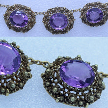 Antique Georgian Necklace Gold Amethyst Cannetille Filigree Granulation (6949)