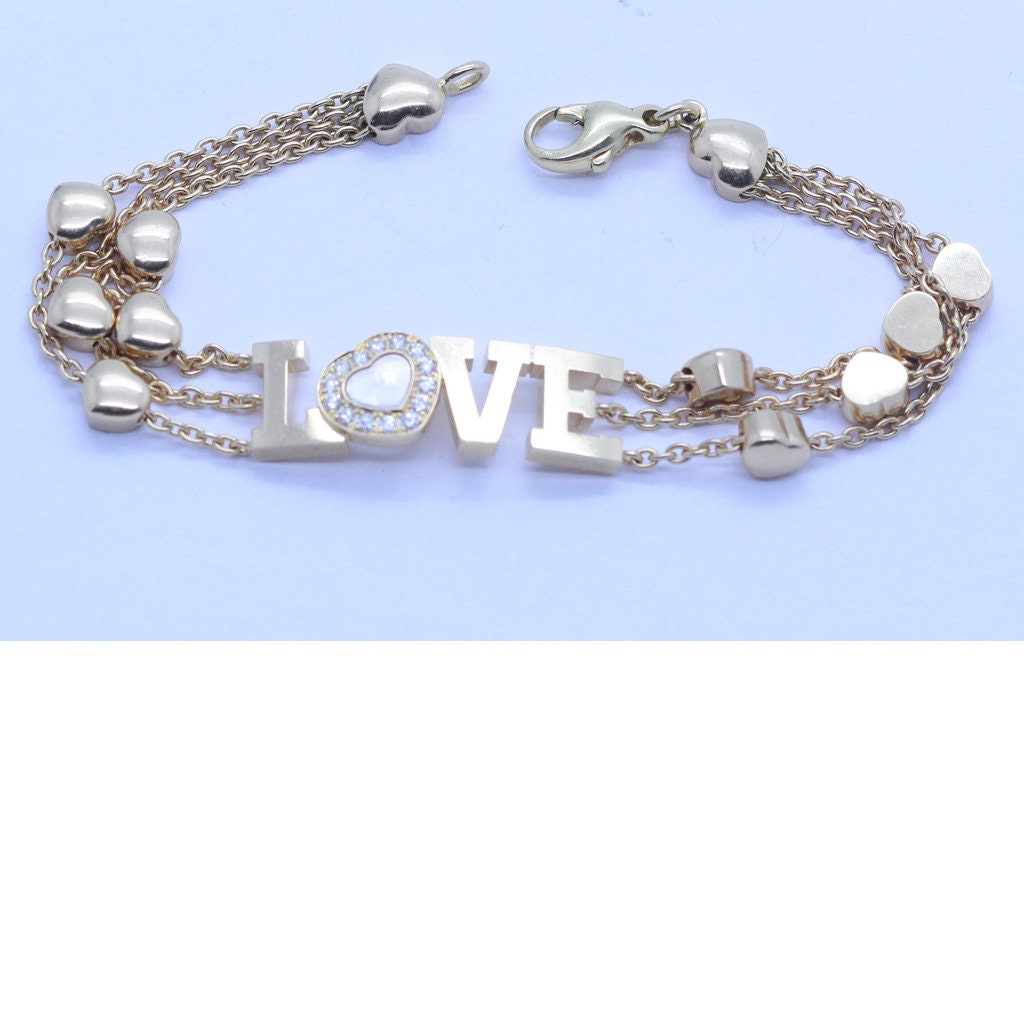 Chopard Love Bracelet Happy Diamonds 18k Gold Hearts Romance  (6948)