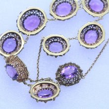 Antique Georgian Necklace Gold Amethyst Cannetille Filigree Granulation (6949)