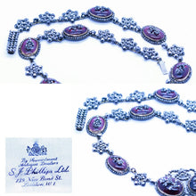 Antique Georgian Jewelry Set Cut Steel Paste Gold Necklace Earrings Brooch (6953)