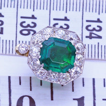 Antique Earrings Earclips Gold Platinum Emeralds Diamonds w Appraisal (6947)