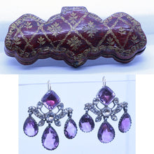 Georgian Earrings Brooch Pendant Set Amethyst Rock Crystal Silver Gold (6954)