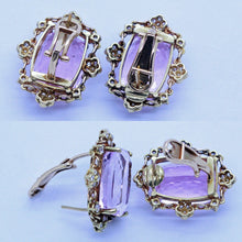 Vintage Earrings Ear Clips 18k Gold Diamonds Pink Kunzite C1960 Appraisal (6956)