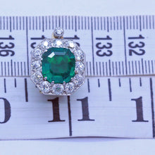 Antique Earrings Earclips Gold Platinum Emeralds Diamonds w Appraisal (6947)