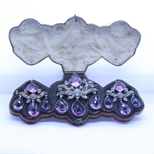 Georgian Earrings Brooch Pendant Set Amethyst Rock Crystal Silver Gold (6954)