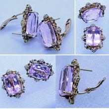 Vintage Earrings Ear Clips 18k Gold Diamonds Pink Kunzite C1960 Appraisal (6956)