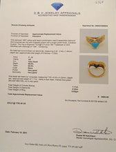 Vintage Van Cleef & Arpels VCA France Ring Gold Diamonds Turquoise Heart (6968)