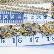 Antique Georgian cannetille necklace brooch set 22k gold aquamarine garnet (6959