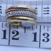 Cartier Vintage Earrings Diamonds 18k Yellow White Red Gold Triple Hoops (6976)