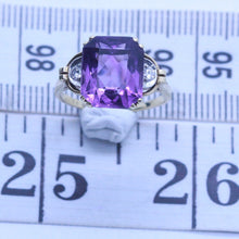 Antique Art Deco Ring 14k Gold Platinum Amethyst Diamonds w Appraisal (6965)
