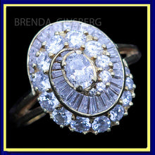 Vintage Art Deco Ring 18k Gold Diamonds Baguette and Round Cut w Appraisal (6964