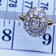 Vintage Art Deco Ring 18k Gold Diamonds Baguette and Round Cut w Appraisal (6964