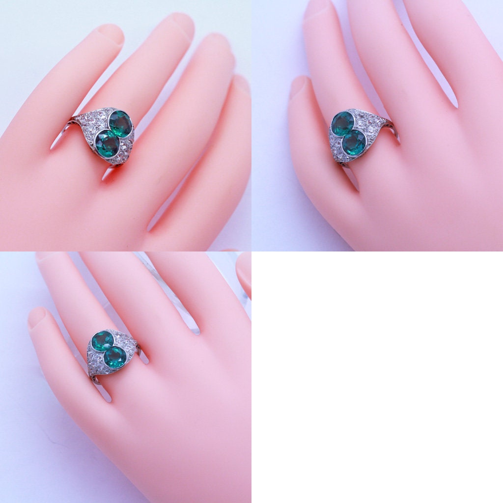 Antique Edwardian Ring Platinum Diamonds Rare Natural Zircon w Appraisal (6961)